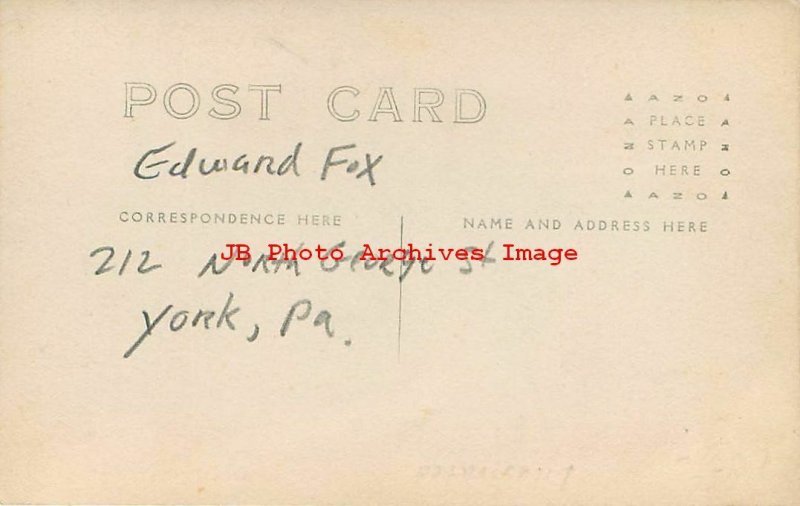 PA, York, Pennsylvania, RPPC, Edward Fox Bakery Horse Drawn Advertising Wagon