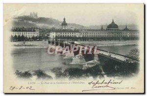 Postcard Old Bridge Lyon Guillotiere and the Hotel Dieu