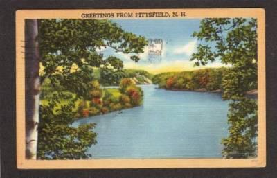 NH Greetings from PITTSFIELD NEW HAMPSHIRE Linen PC