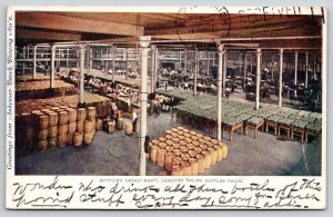 St Louis MO~Anheuser Busch Brewery~Beer Bottling Dept~Kegs~Horrid Stuff~1906 PC