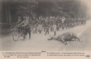 France Military Zouaves Battle of Vic Sur Aisne WW1 Bicycles Postcard