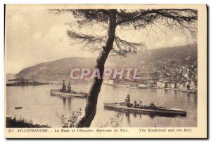 Old Postcard Villefranche La Rade And I & # 39Escadre Surroundings Nice Charter