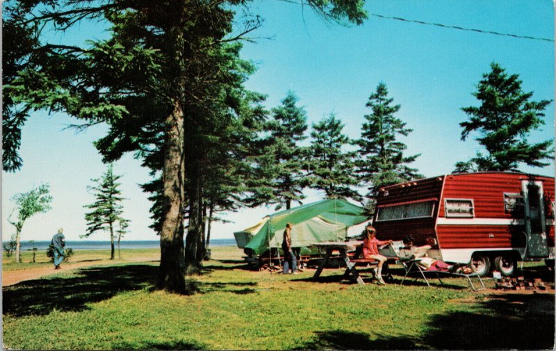 Rayner's Camping & Trailer Park Summerside PEI PE Red Trailer Postcard G13