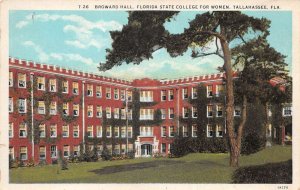 Tallahassee Florida State College for Women Broward Hall Postcard AA63061