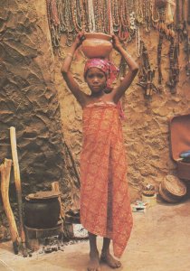 Kano Girl Female Market Trader Water Carrier Nigeria Postcard