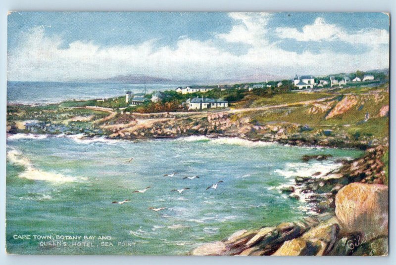 South Africa Postcard Cape Town Botany Bay Queens Hotel c1910 Oilette Tuck Art