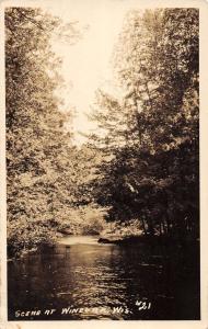 Winegar Wisconsin Scenic Waterfront View Real Photo Antique Postcard K100817