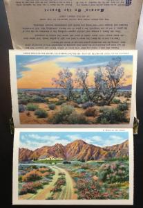 Unused Linen Souvenir Folder w/9 Double sided pics New Mexico LB