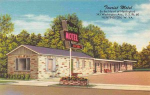 Tourist Motel US 60 Huntington West Virginia linen postcard