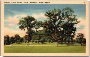 Charleston West Virginia, Historic Indian Mound, Greenfield, Vintage Postcard