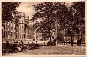 Tower Green Barracks Tower London Antique Divided Back Postcard 