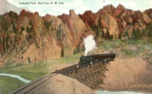 Vintage Postcard 1909 Cathedral Park Short Line Railroad R. R Colorado CO