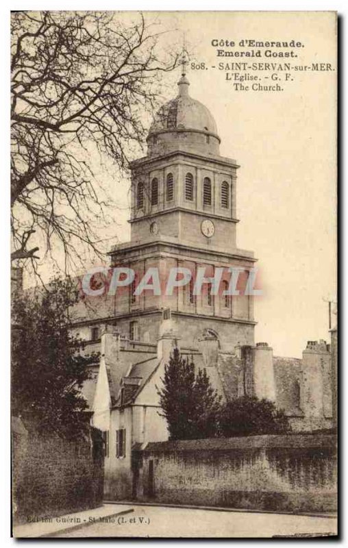 Old Postcard Saint Servan sur Mer The Church