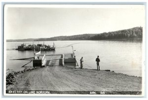 c1950's Car Ferry Lake View Lake Norfork Arkansas AR RPPC Photo Postcard