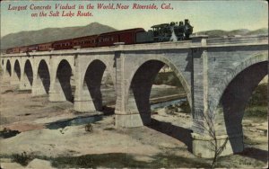 Riverside California CA Viaduct 1900s-10s Postcard