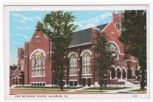 First Methodist Church Galesburg Illinois postcard