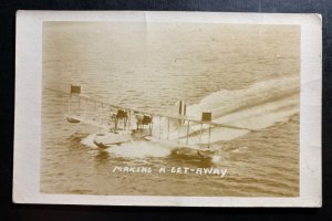 Mint Aviation Real Picture Postcard RPPC Making A Get Away