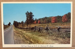 POSTCARD UNUSED - OLD RAIL FENCE ON U.S. 50 WEST OF MT. STORM, WEST VIRGINIA