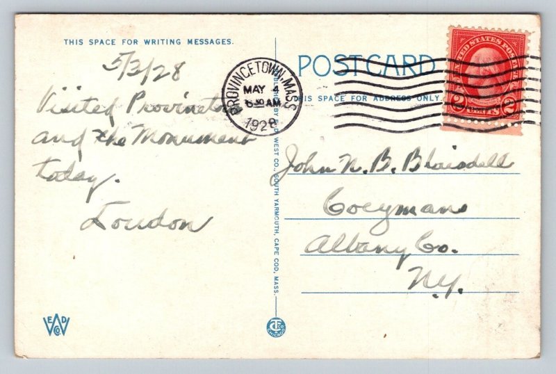 1928  Auto Map  Cape Cod and the Pilgrim Land  Massachusetts   Postcard