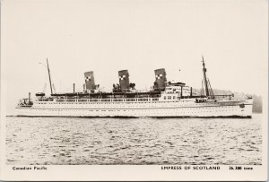 'Empress of Scotland' Ship Steamship Canadian Pacific Unused RPPC Postcard E76