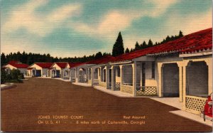 Linen Postcard Jones Tourist Court on U.S. 41 in Cartersville, Georgia