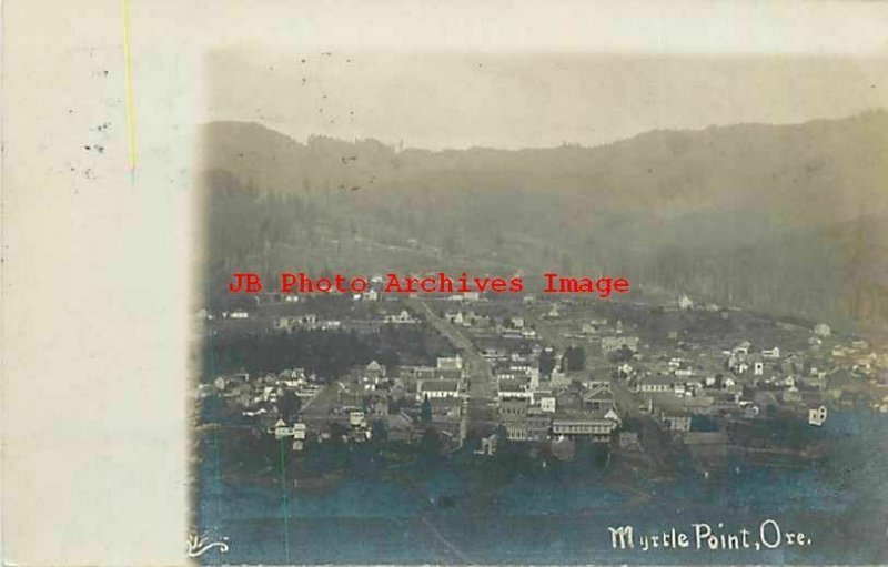 OR, Myrtle Point, Oregon, RPPC, Town View, Business & Residential Sections, 1906