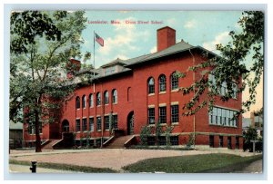 c1910 Cross Street School Leominster Massachusetts MA Posted Antique Postcard