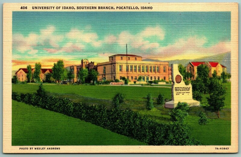 University Of Idaho Southern Branch Pocatello ID UNP Unused Linen Postcard F5
