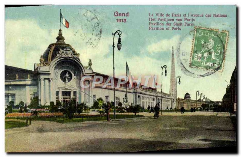 Postcard Old Gent 1913 City of Paris and the & # Nations 39Avenue