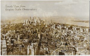 RPPC South View from Empire State Observatory New York City New York