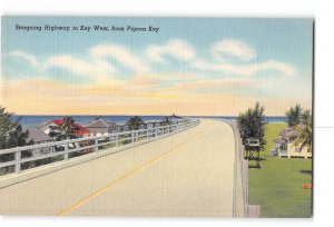 Pigeon Key Florida FL Postcard 1930-1950 Seagoing Highway to Key West