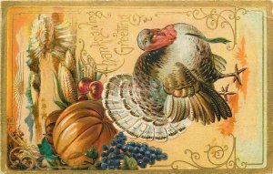 Thanksgiving, Turkey, Pumpkin, Corn, Embossed