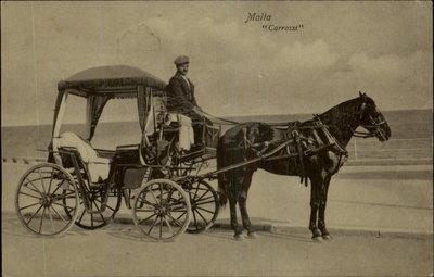 Malta \Carrozzi\ Native Horse Carriage c1910 Postcard