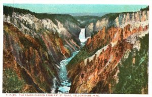 Vintage Postcard The Grand Canyon From Artist Observation Point Yellowstone Park