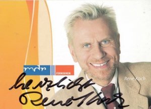 Rene Koch Famous MDR Fernsehen German TV Presenter Hand Signed Card Photo