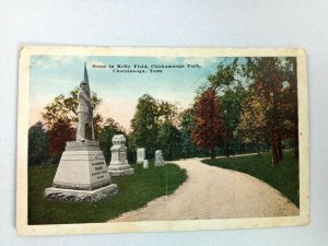 Vintage Postcard Scene Kelly Field Chickamauga Park Chattanooga Tennessee TN