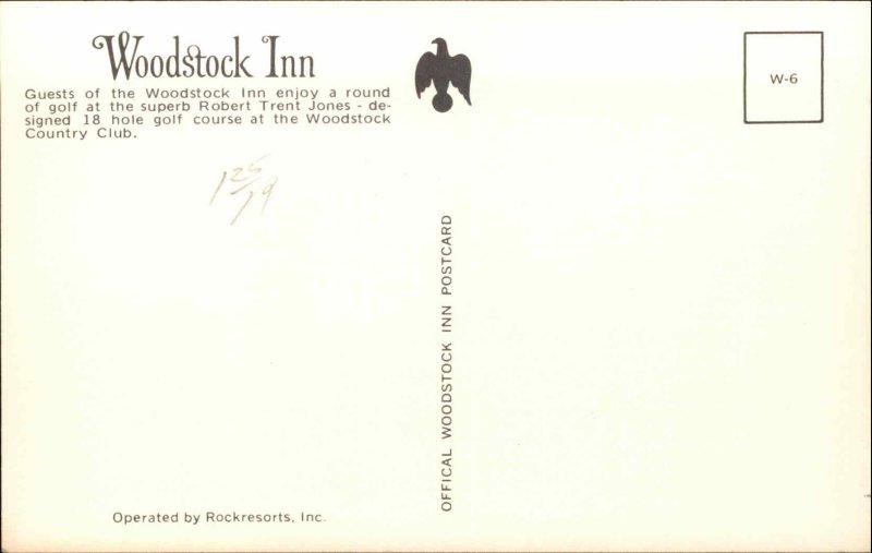 Woodstock Vermont VT Woodstock Inn Putting  Jones 1950s-60s Vintage Postcard