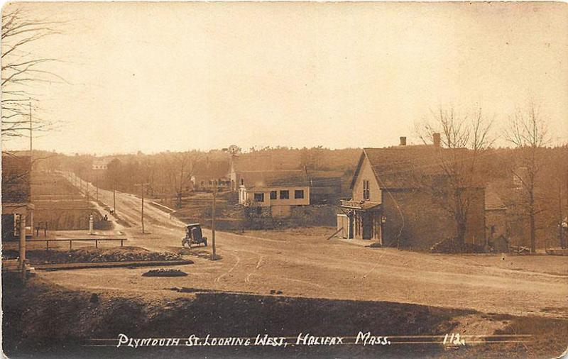 Halifax MA Plymouth Street Storefront RPPC Postcard