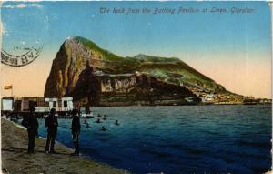 CPA Gibraltar-The Rock from the Bathing Pavilion at Linea (320503)