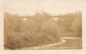 G14/ Mt Carroll Illinois Real Photo RPPC Postcard 1909 Bridge from Falls