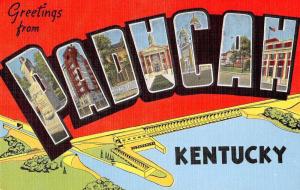 Paducah Kentucky Greetings From large letter scenic view antique pc Z49735