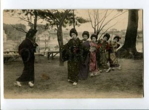 3034324 Japan Geisha girls DANCERS Vintage tinted PC