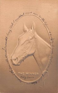 The Winner Champion Horse Embossed Airbrushed Vintage Postcard AA61333