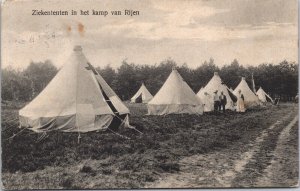 Netherlands Ziekententen in het Kamp van Rijen World War 1 Postcard 09.03