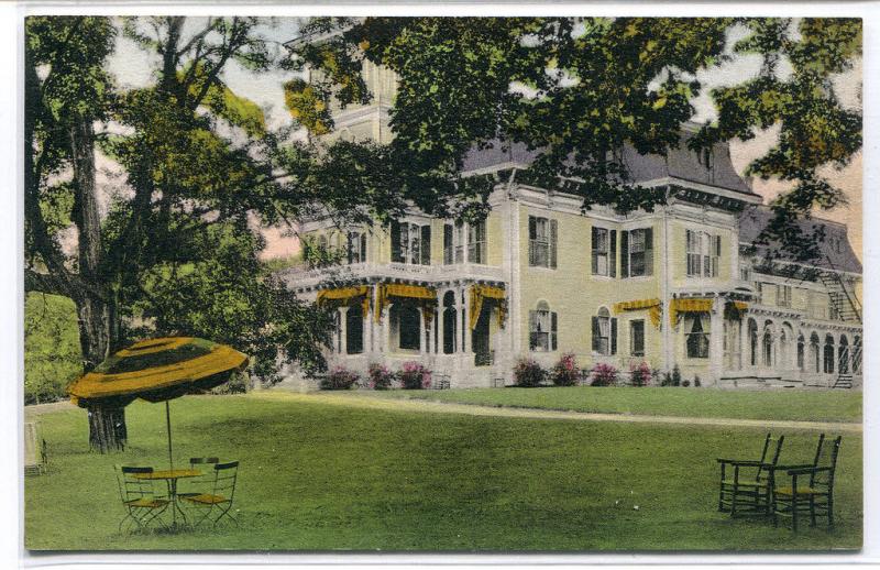 Crestwood Inn Green Mountains Rutland Vermont handcolored postcard