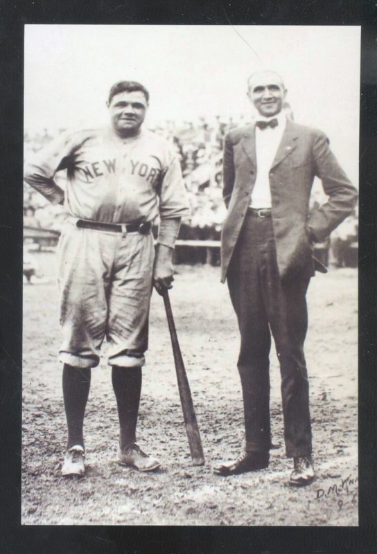 Foto Real Allentown Pennsylvania Pensilvania alcalde & Babe Ruth postal copia 