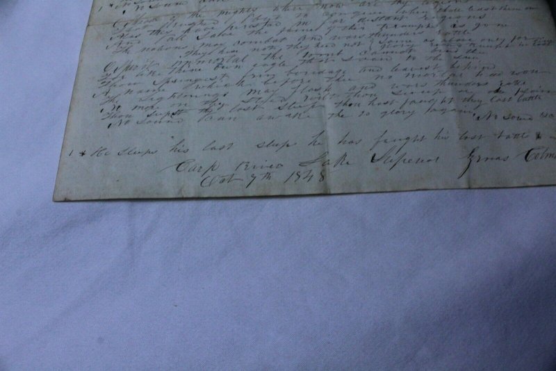 Vintage Hand Written Letter Dated 1848 Reads Like a Sermon