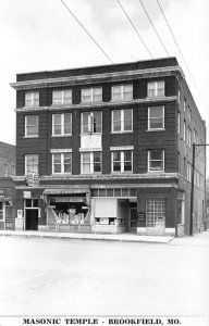 Brookfield Missouri Masonic Temple Real Photo Vintage Postcard AA61264