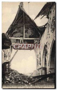 Old Postcard Militaria The choir of the church after the bombing Battle of th...