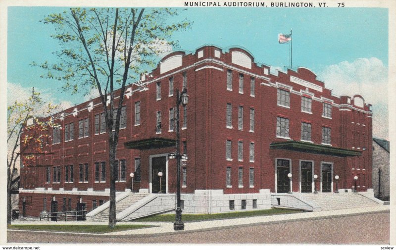 BURLINGTON , Vermont , 1910s ; Municipal Auditorium